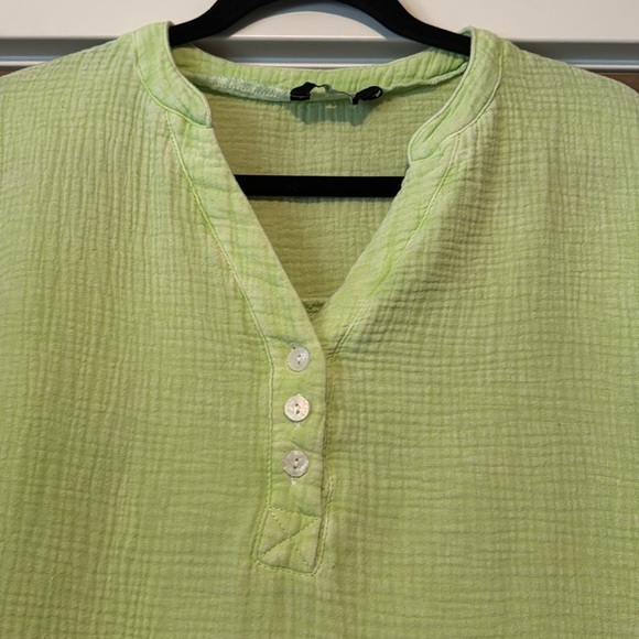 Dokotoo oversized gauze Tunic Blouse Womens M button down pop over Boho Beach - Picture 3 of 11